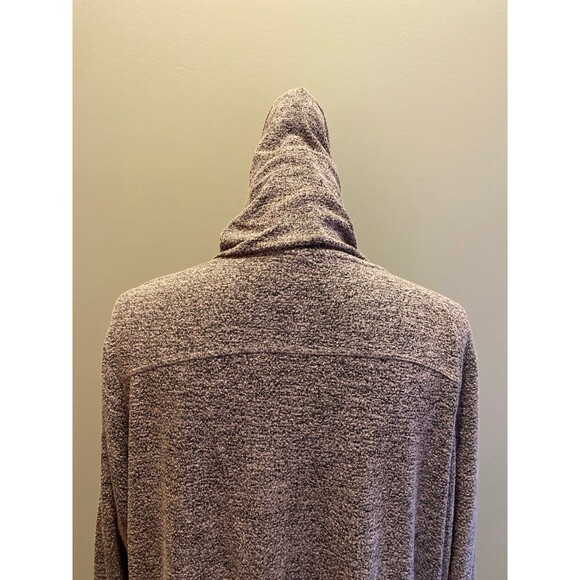 Hooded Cardigan Sweater Size ? 2X Gray Pink Open Front + Stretch Pockets - Picture 7 of 12